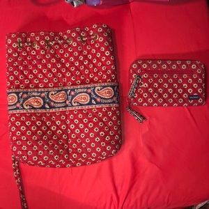 Vera Bradley matching set flower Backpack & Wallet!!!